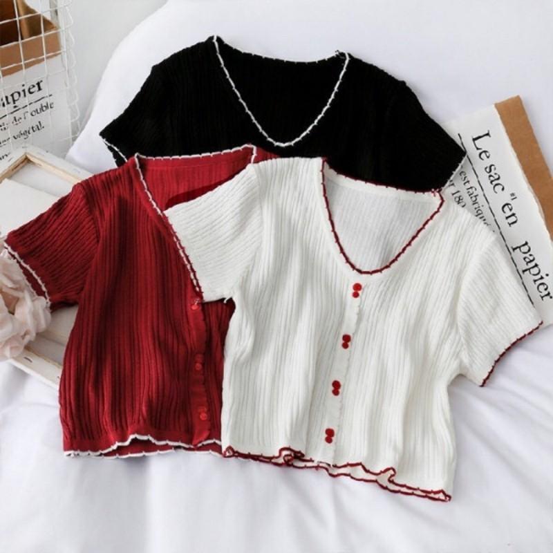 Áo Croptop Nữ A02 Tay Ngắn Mùa Hè Phiên Bản Hàn Quốc NEW