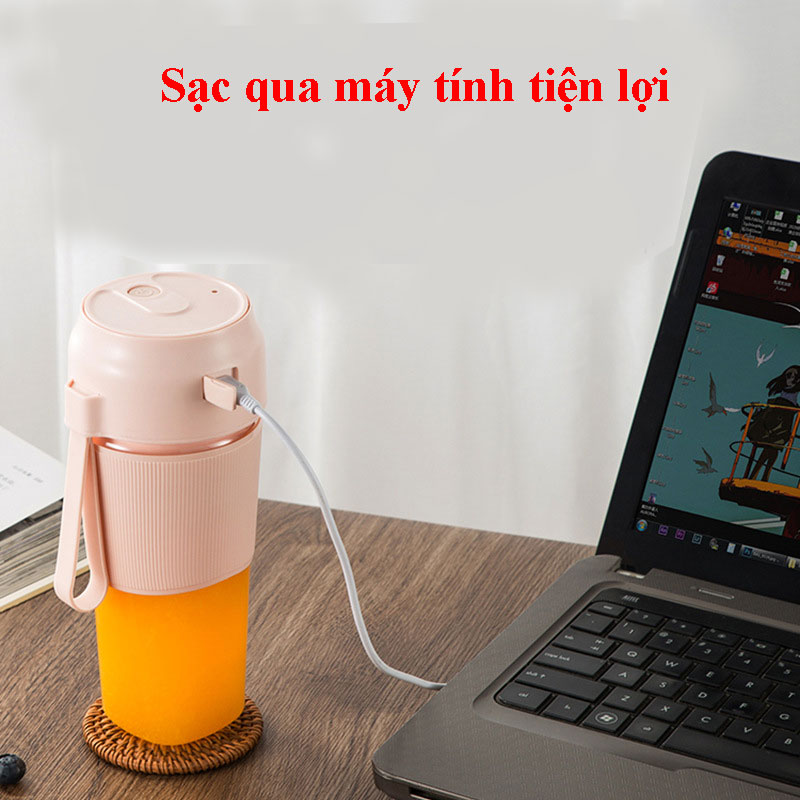 Máy xay sinh tố cầm tay mẫu mới SEASY SS28, Máy xay sinh tố mini đa năng, Xay đá, Xay thực phẩm, 4 lưỡi Inox 304 chống gỉ, Công suất mạnh 60W, Dung tích 400 ml, Tốc độ quay 12000 vòng/phút, Sạc USB di động – Hàng chính hãng