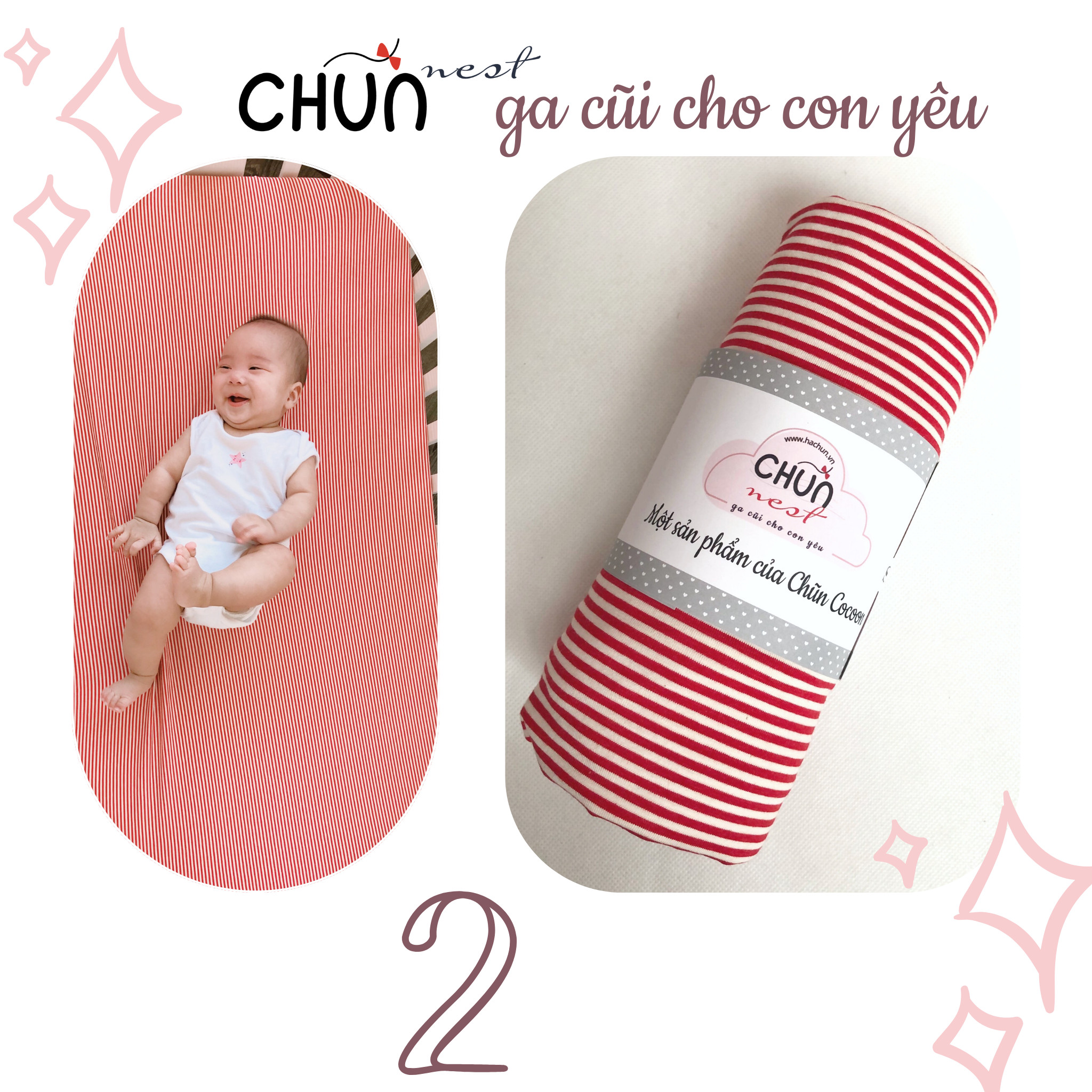 Ga Bọc Nệm Cũi Chũn Nest Mát Mịn Mềm Mại Thấm Hút Tốt An Toàn Cho Bé