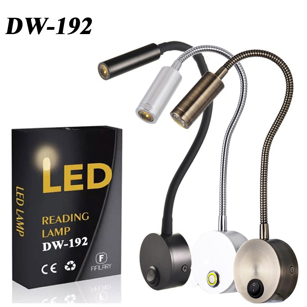 Đèn Led Đọc Sách Gắn Tường Đầu Giường 3W 220V - DW192