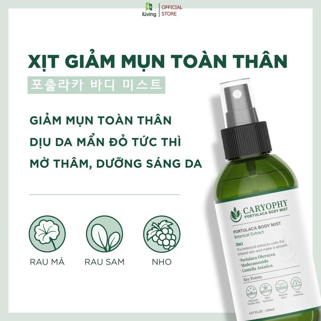 Xịt Mụn Lưng giảm mụn mờ thâm Caryophy Portulaca Body Mist 150ml CARXML