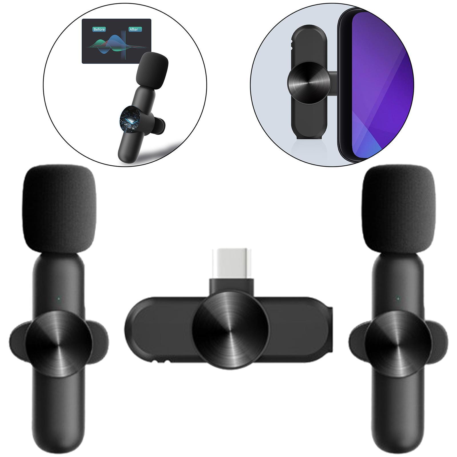 Wireless Lapel Mic Type-C Auto Connect for Live Stream Audio Video Recording