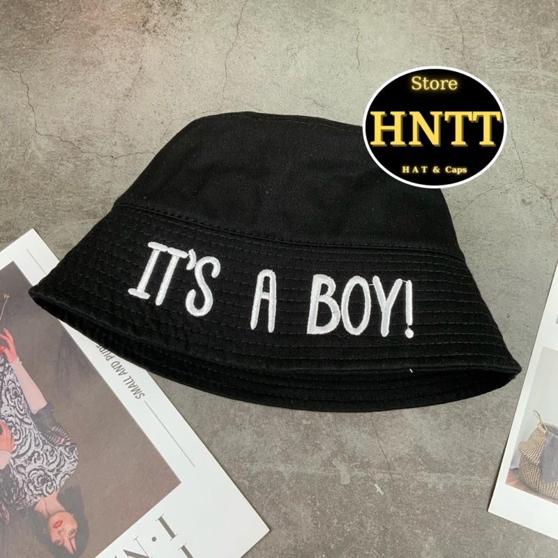 Nón Bucket Cụp Xụp ITs a Boy Thêu Chữ Hàn Quốc Cá Tính