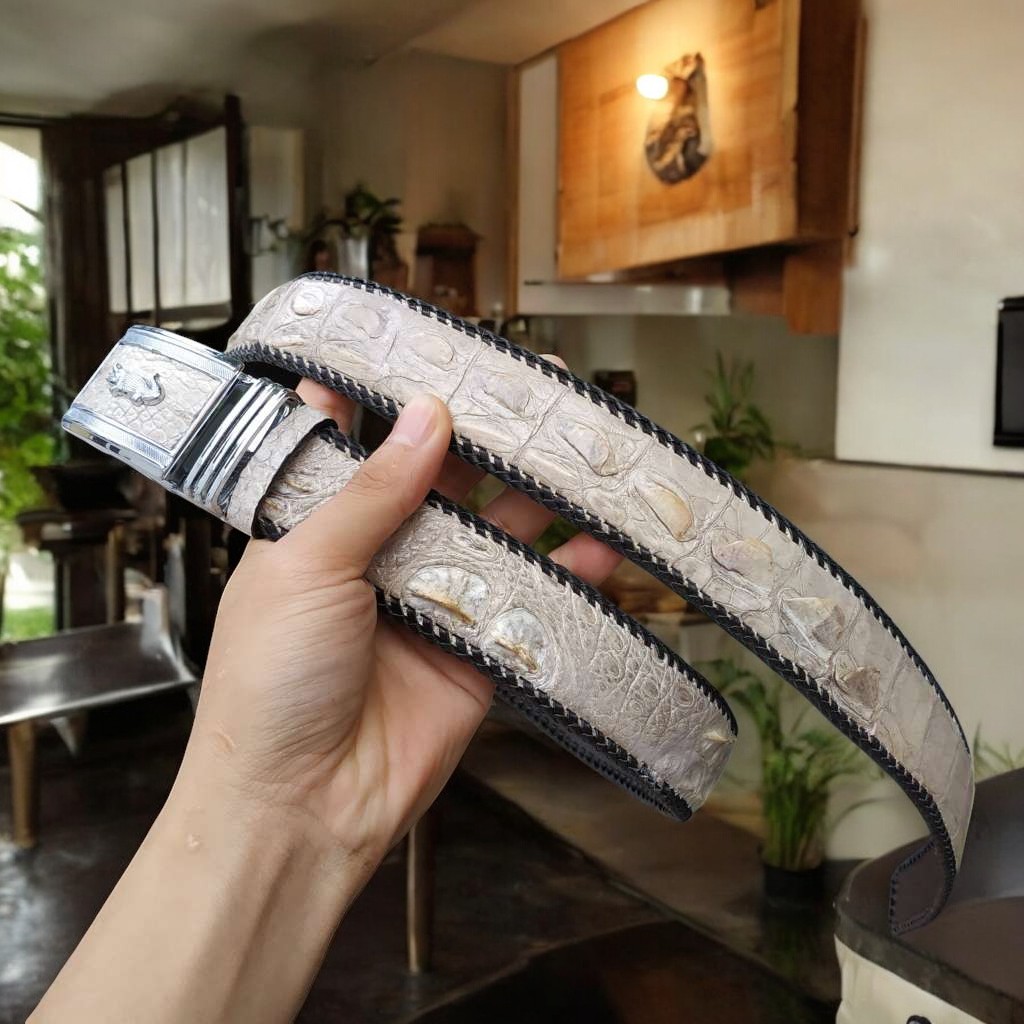 Thắt lưng cá sấu Bạch tạng đan thủ công siêu chất!