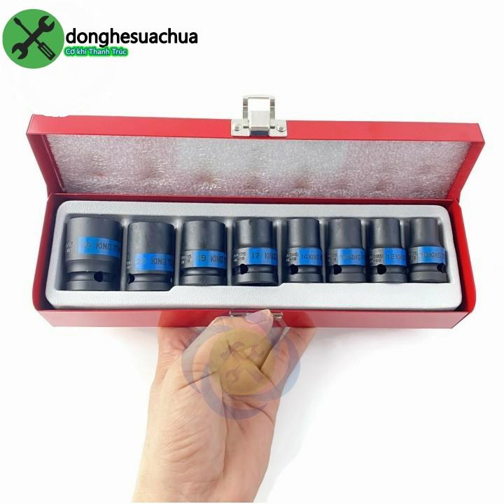 Bộ tuýp đen ngắn loại 1/2 Kingtony 4408MP 8 chi tiết có hộp