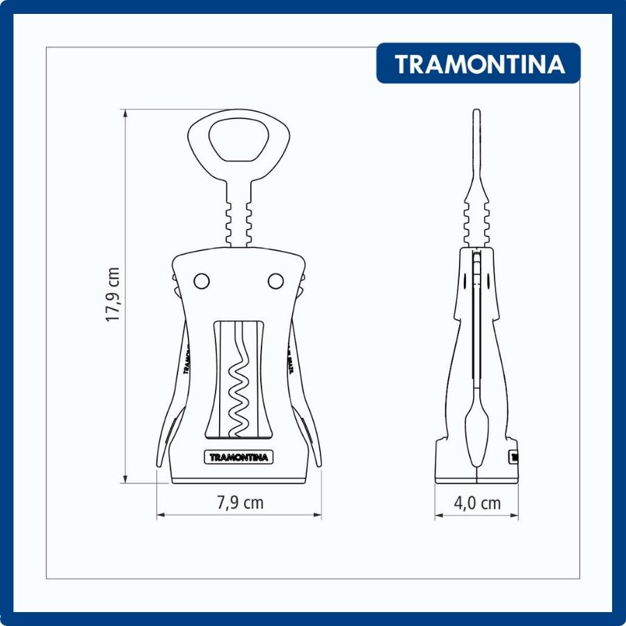 Bộ Dụng Cụ Mở Nắp Vang Tramontina HARMONICA 5 Món Nhựa ABS Thép Không Gỉ Nhập Khẩu Brazil