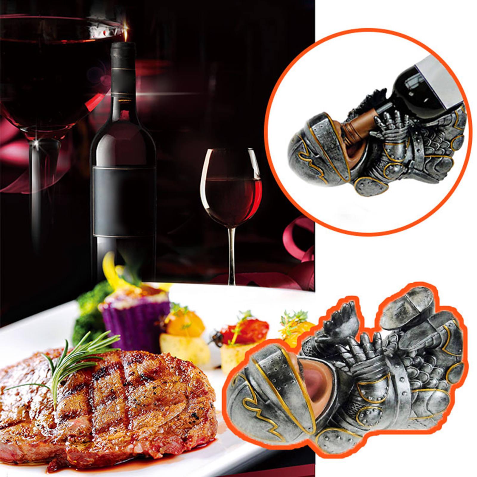 Cute Knight Wine Bottle Holder Statue Collection Resin Wine Rack Bottle Holder for Home Office Decor