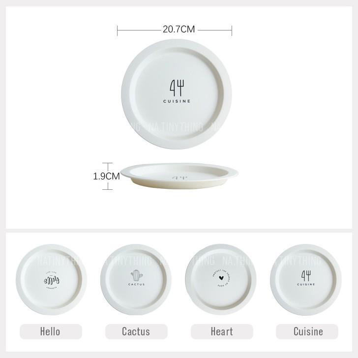 Khay đĩa tròn, dĩa ăn sáng, đạo cụ chụp ảnh nhựa cao cấp phong cách Hàn Quốc Vintage Decor