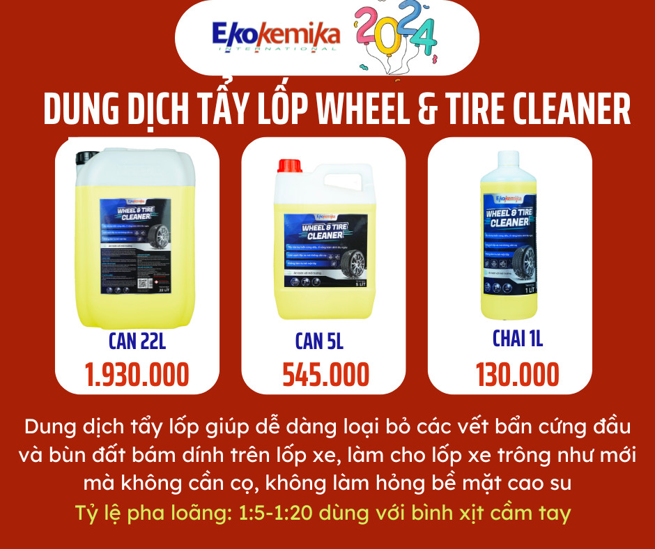 DUNG DỊCH TẨY LỐP XE EKOKEMIKA WHEEL&amp;TIRE CLEANER -1L