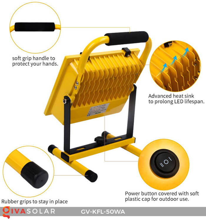 Đèn Pha Sạc điện GIVASOLAR GV-KFL-50WA