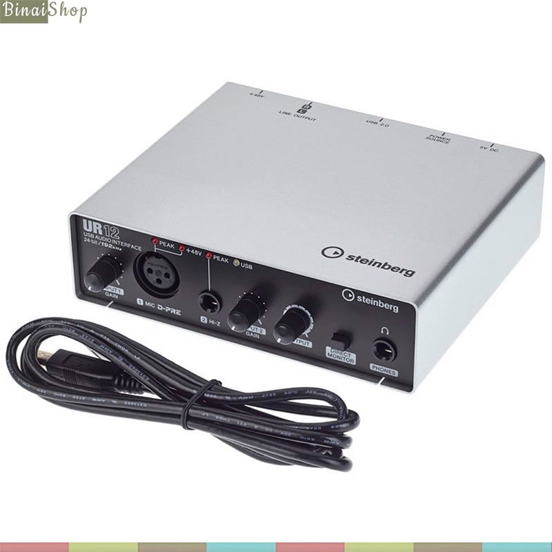 Steinberg UR12 - Sound Card USB Thu Âm Chuyên Nghiệp, Phần Mềm Cubase AI Bản Quyền