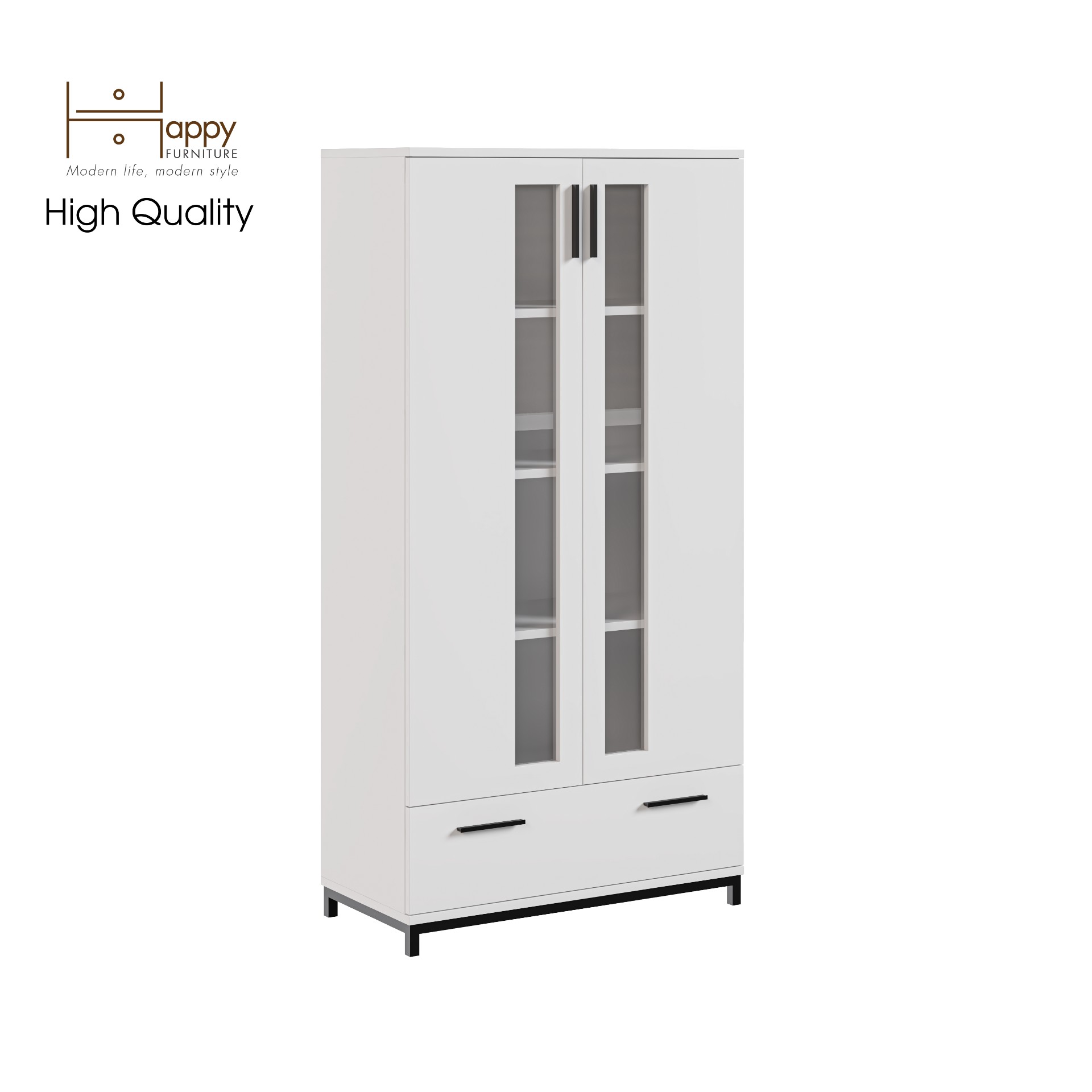 [Happy Home Furniture] LOUIS , Tủ lưu trữ - chân sắt , 76cm x 36cm x 150cm ( DxRxC), TCM_029