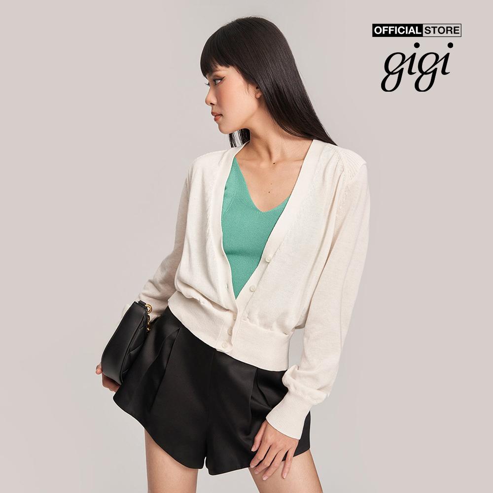 GIGI - Áo khoác cardigan nữ cổ V tay dài bo gấu G1302K222721