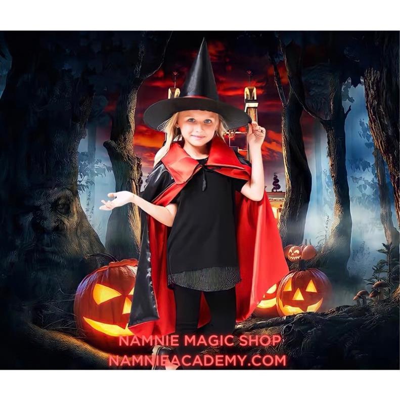 Set Bộ Áo Choàng Và Mũ Ảo Thuật Phù Thuỷ HALLOWEEN