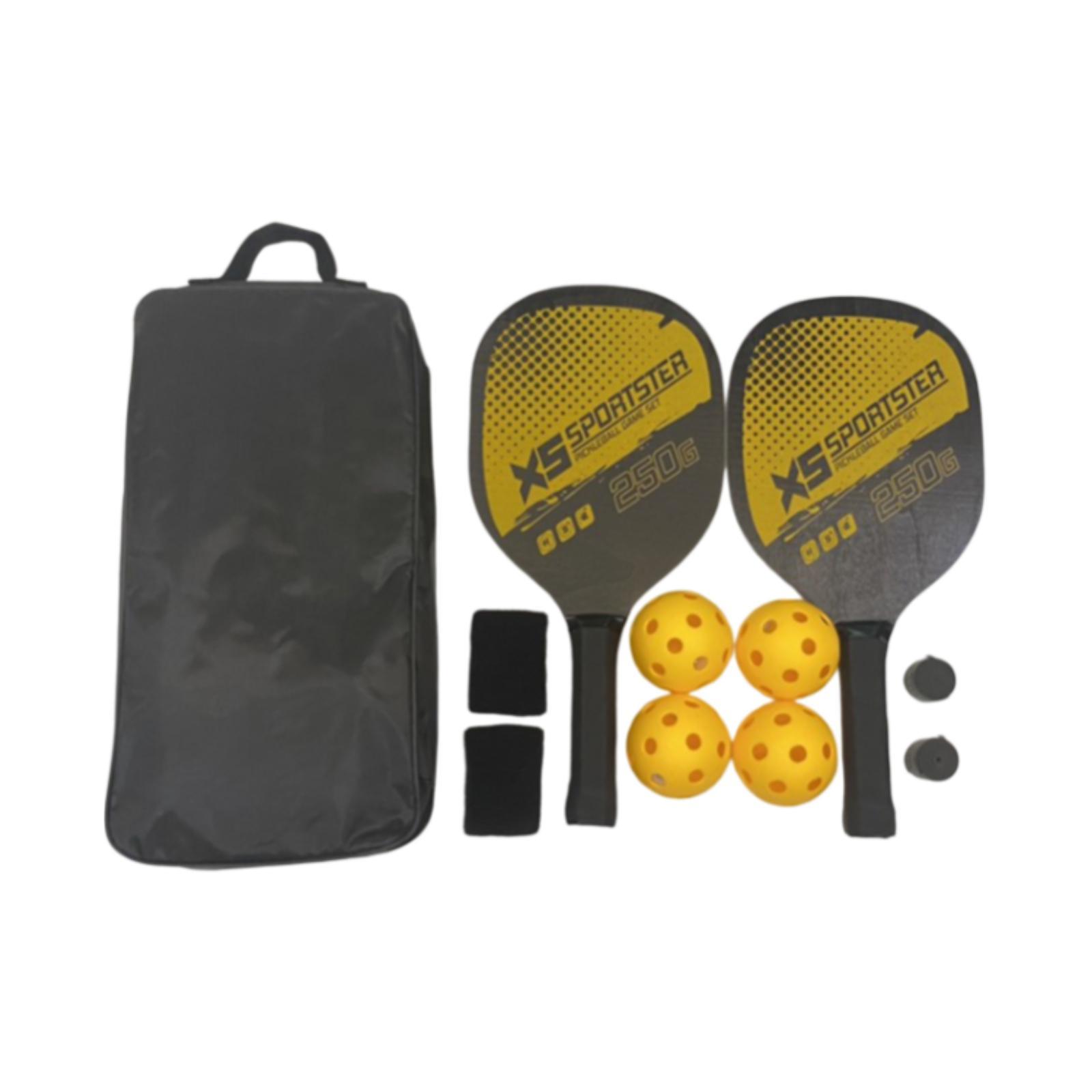Pickleball Paddles Set 2 Paddles 4 Balls Non Slip Handle 2 Hand Glue 2 Bracers Racquet Pickleball Rackets for Player Beginner Play