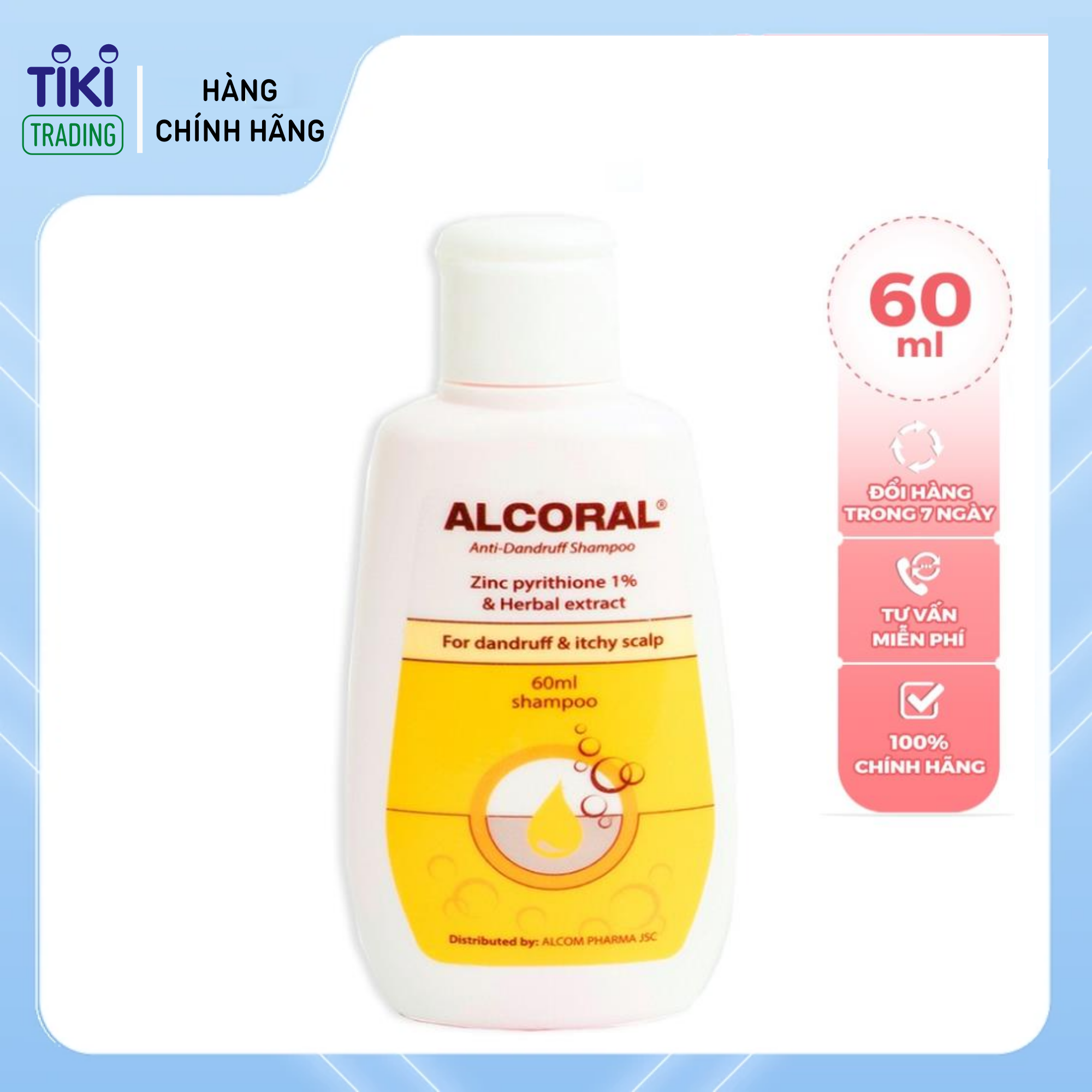 Dầu gội hỗ trợ trị gàu ALCORAL 60ml