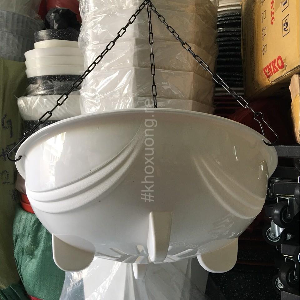 Chậu Nhựa Treo Xích, Chảo Treo Hoa Kiểng Loại Rất Dày + Tặng Kèm Dây Xích