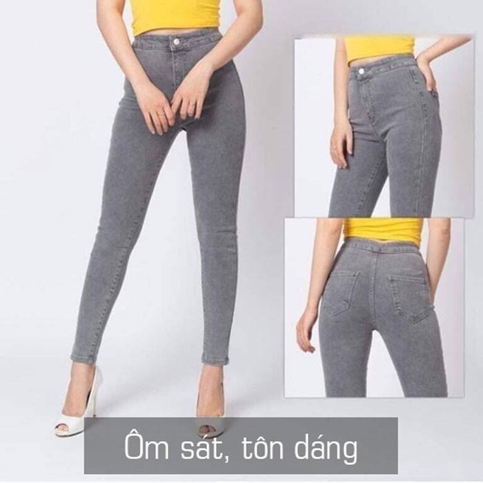 Quần Bò Giấy Nữ ️Freeship️ Quần Jean Skinny Dáng Ôm Co Giãn Màu Đen/Xám Ghi/Trắng J054