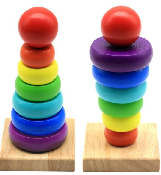 Đồ chơi gỗ Tháp xếp chồng nhiều màu sắc