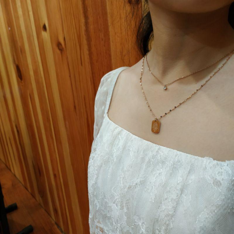 Dây chuyền layers, vòng cổ 2 lớp màu vàng đồng Mee Store mee.store.dl