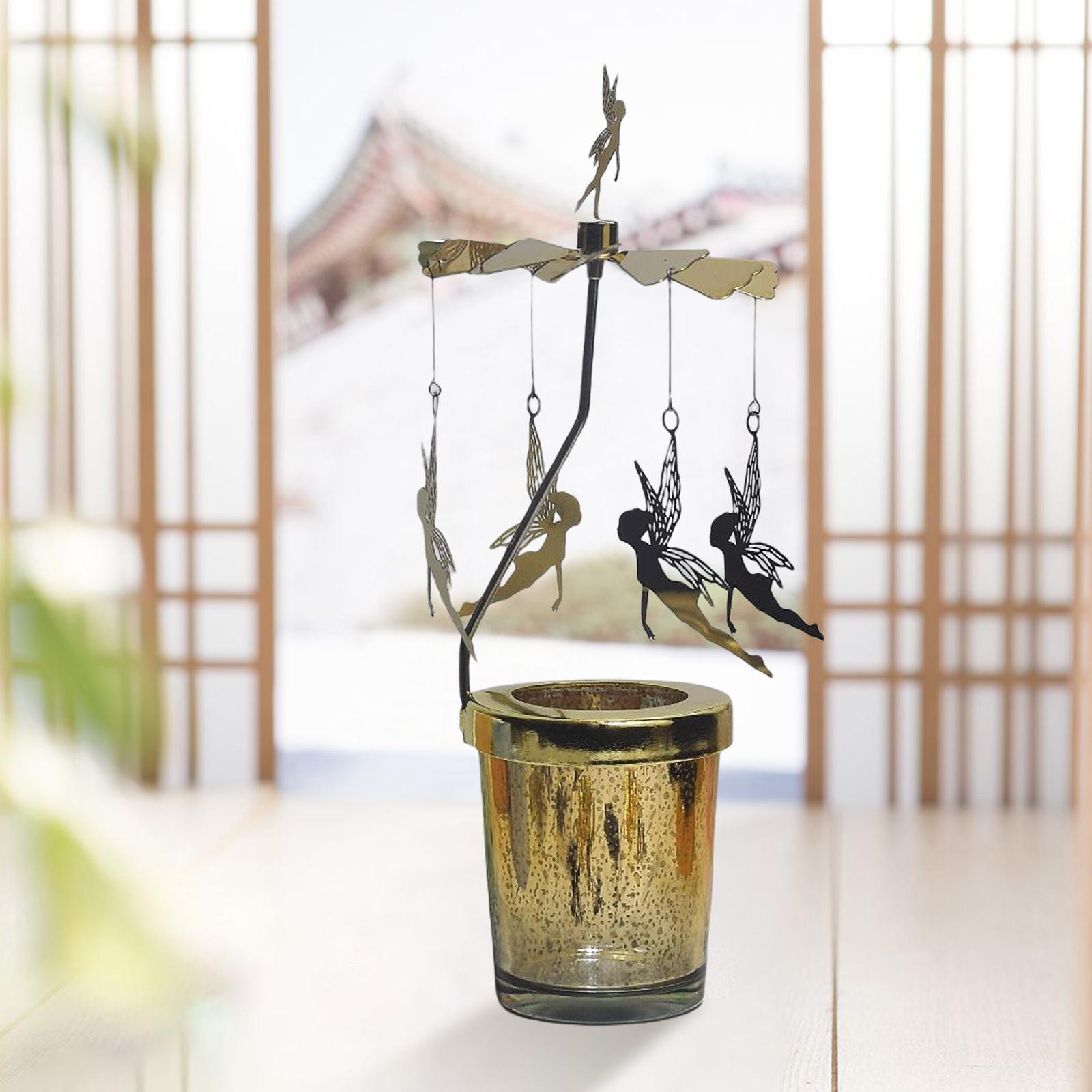 Candle Holder Tea Light Holder Rotating Candlestick for Holiday