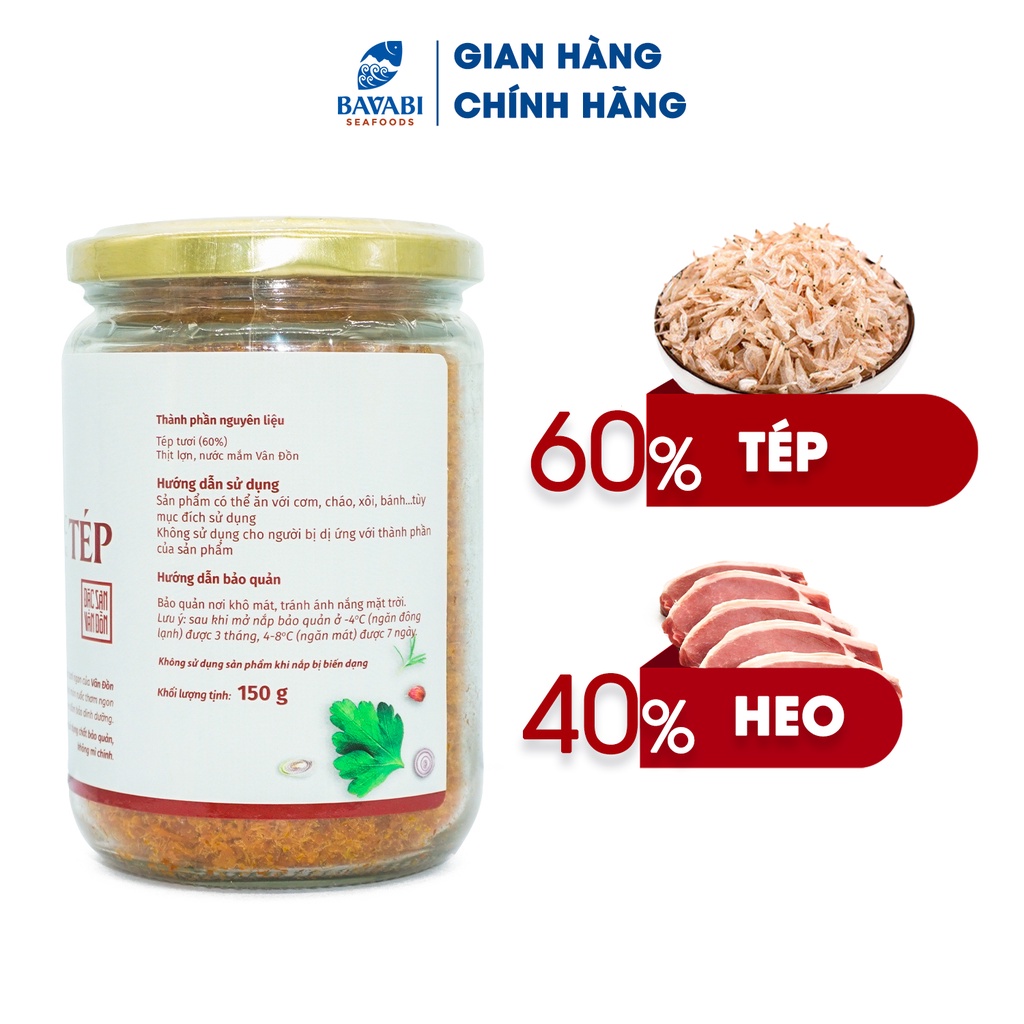 Ruốc Tép BAVABI Hũ 150g Đặc Sản Vân Đồn Quảng Ninh | Thơm Ngon Giàu Dinh Dưỡng