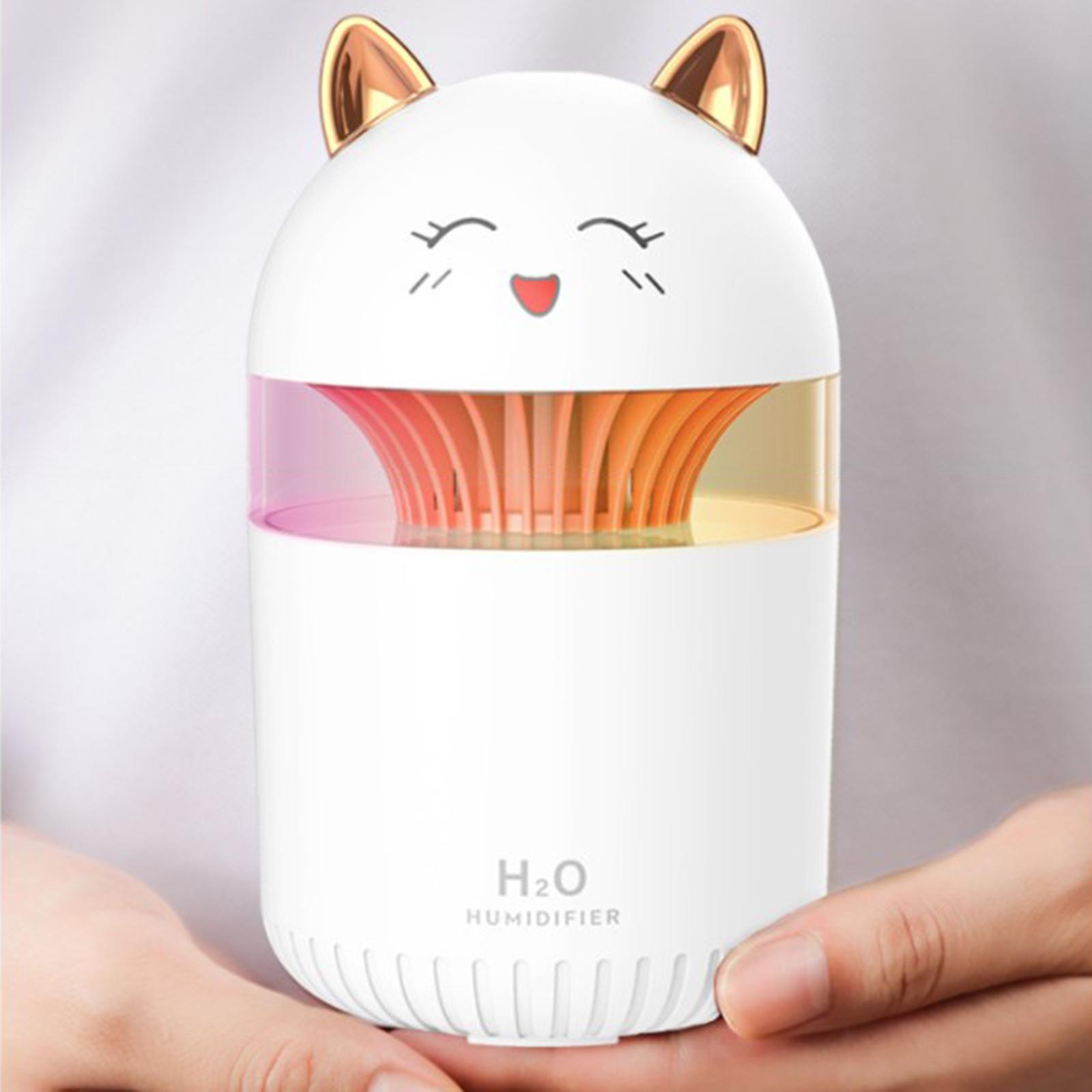 Lovely Cat Air Humidifier with Colorful Atmosphere Light Silent Portable Aromatherapy Diffuser for Car Bedroom SPA Travel Office