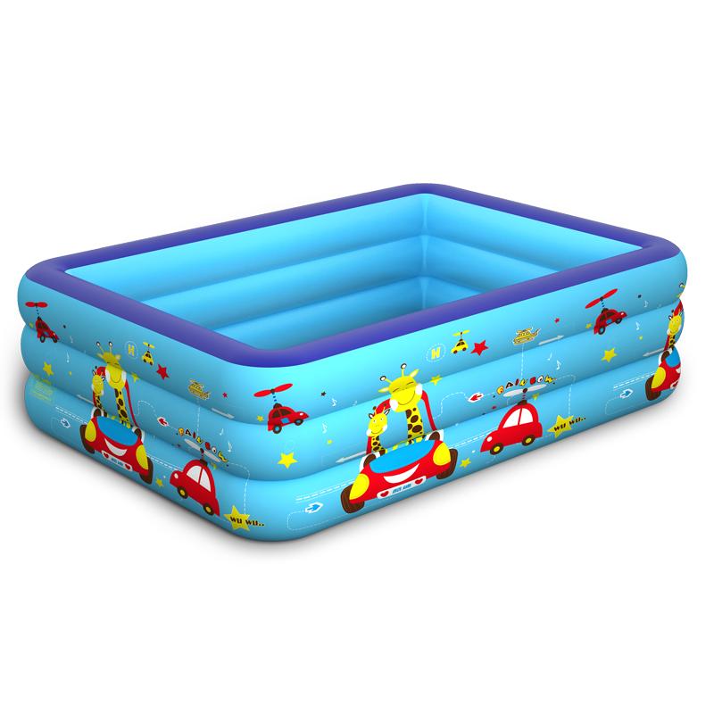 Bể bơi phao cho bé, bể phao bơi trẻ em loại to dày dài 2m1 cao 3 tầng swimming pool kèm bơm điện