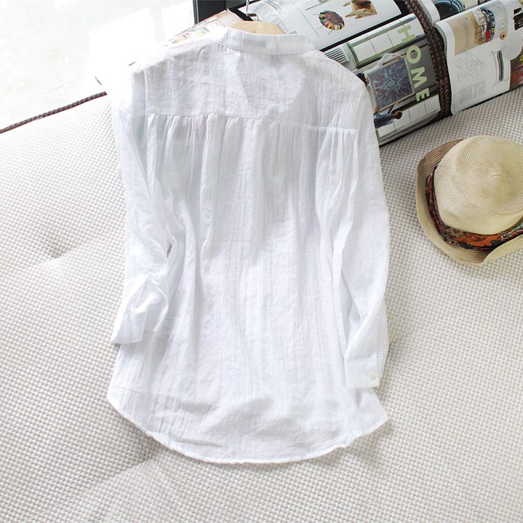 Áo sơ mi nữ công sở, áo sơ mi 2 túi, áo sơ mi vải đũi thoáng mát phù hợp cho mùa hè HB172