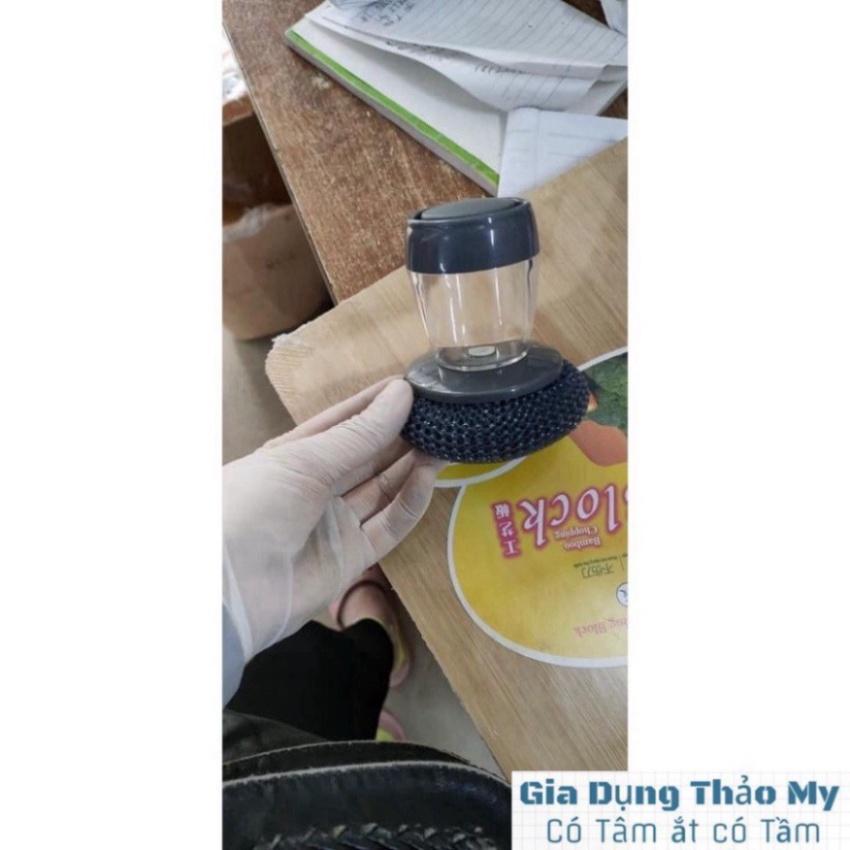 Cọ sắt kèm nhả dầu tay cầm tiện dụng-Búi Sắt - Cọ rửa xoong nồi