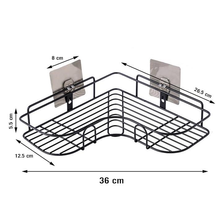 Kệ góc dán tường bằng thép không gỉ siêu chắc- KỆ LƯỚI SẮT TAM GIÁC