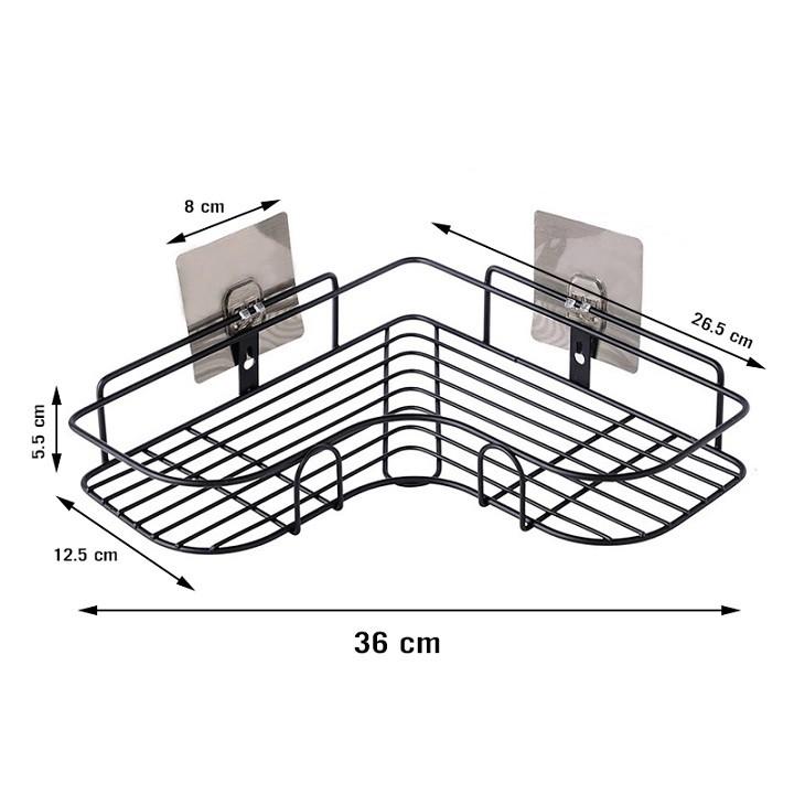 Kệ góc dán tường bằng thép không gỉ siêu chắc- KỆ LƯỚI SẮT TAM GIÁC