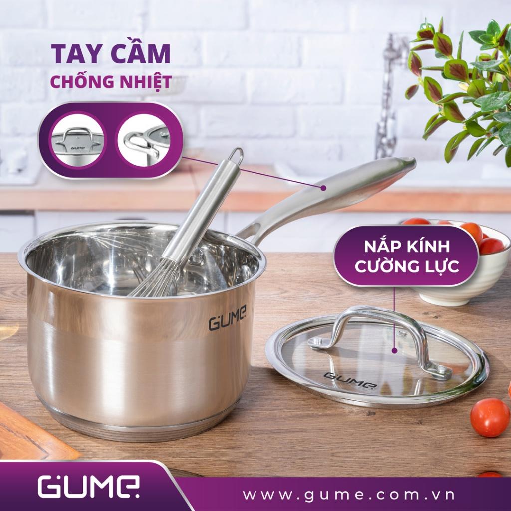 Bộ Nồi Chảo GUME, Chất Liệu Inox , Bộ Nồi 5 Đáy, Dẫn Nhiệt Tốt, Phù Hợp Với Mọi Loại Bếp, Nội Địa Hàn, BH 12 Tháng