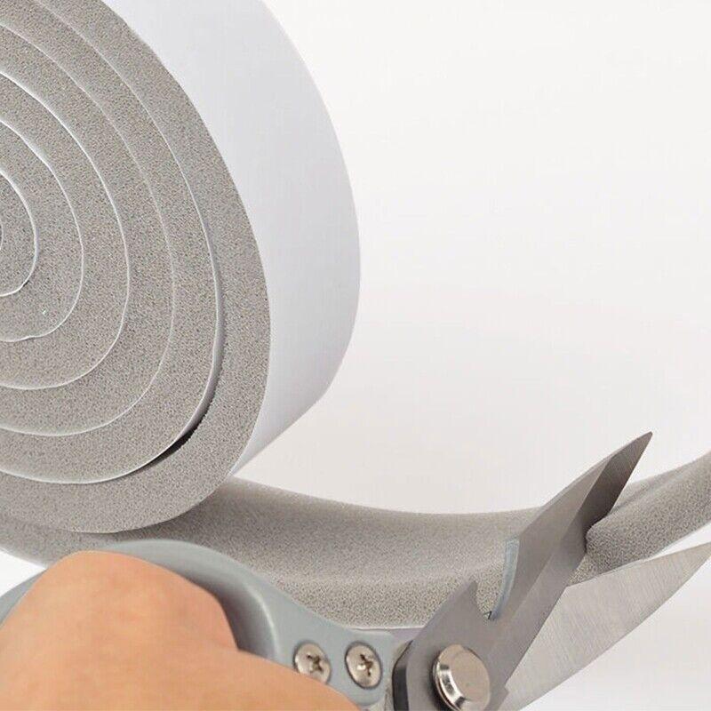 gioăng mút xốp dày nhiều cỡ dán khe khung cửa cách âm giảm chấn chống bụi dài 2 mét - Đen