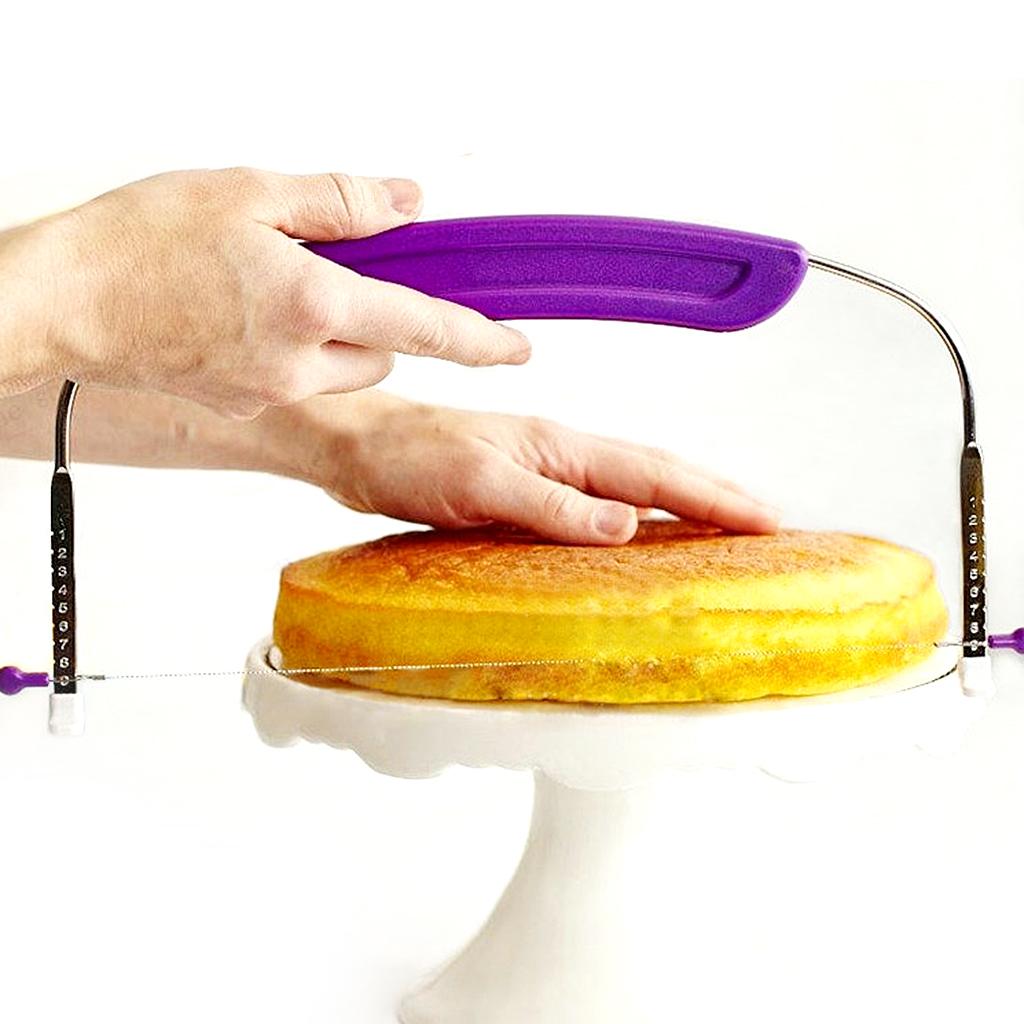 Stainless Steel Saw Adjustable Wire Cake Slicer Cutter Baking Leveler