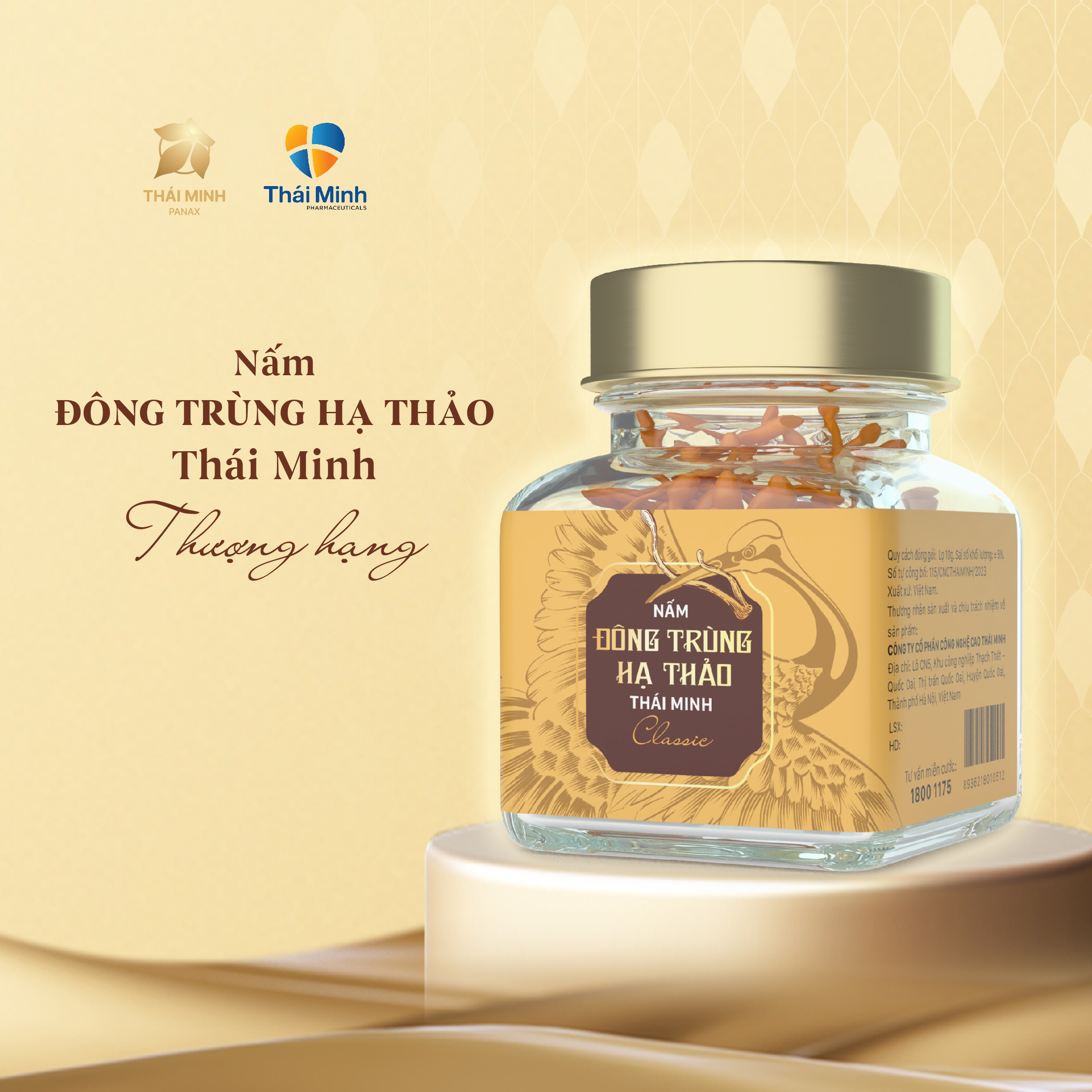 Hộp quà &quot;Trà Sâm thưởng Tết&quot; - Đông trùng hạ thảo &amp; Trà Sâm Việt Nam
