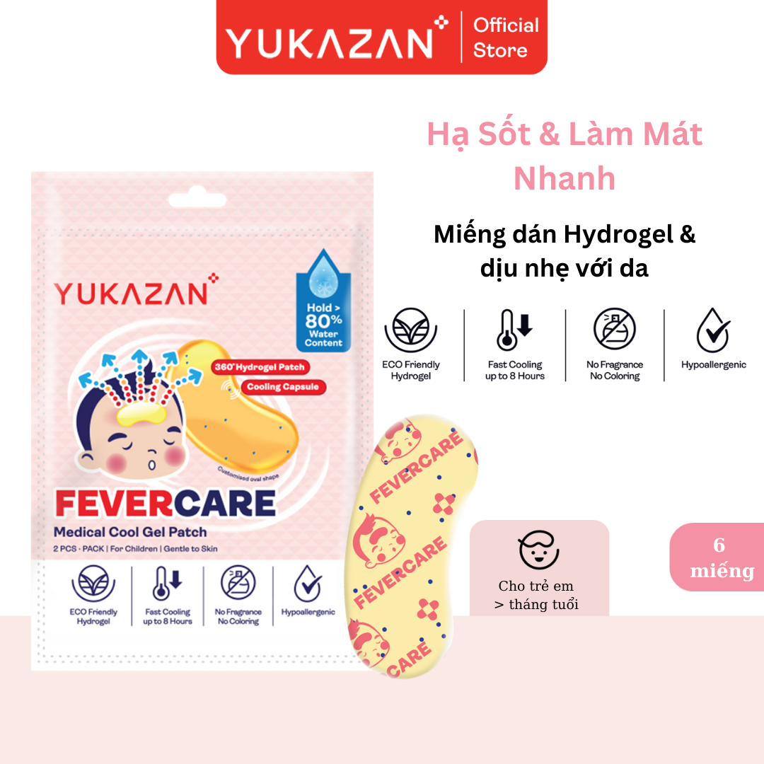 Miếng dán hạ sốt Yukazan cho trẻ em - Gói 2 miếng