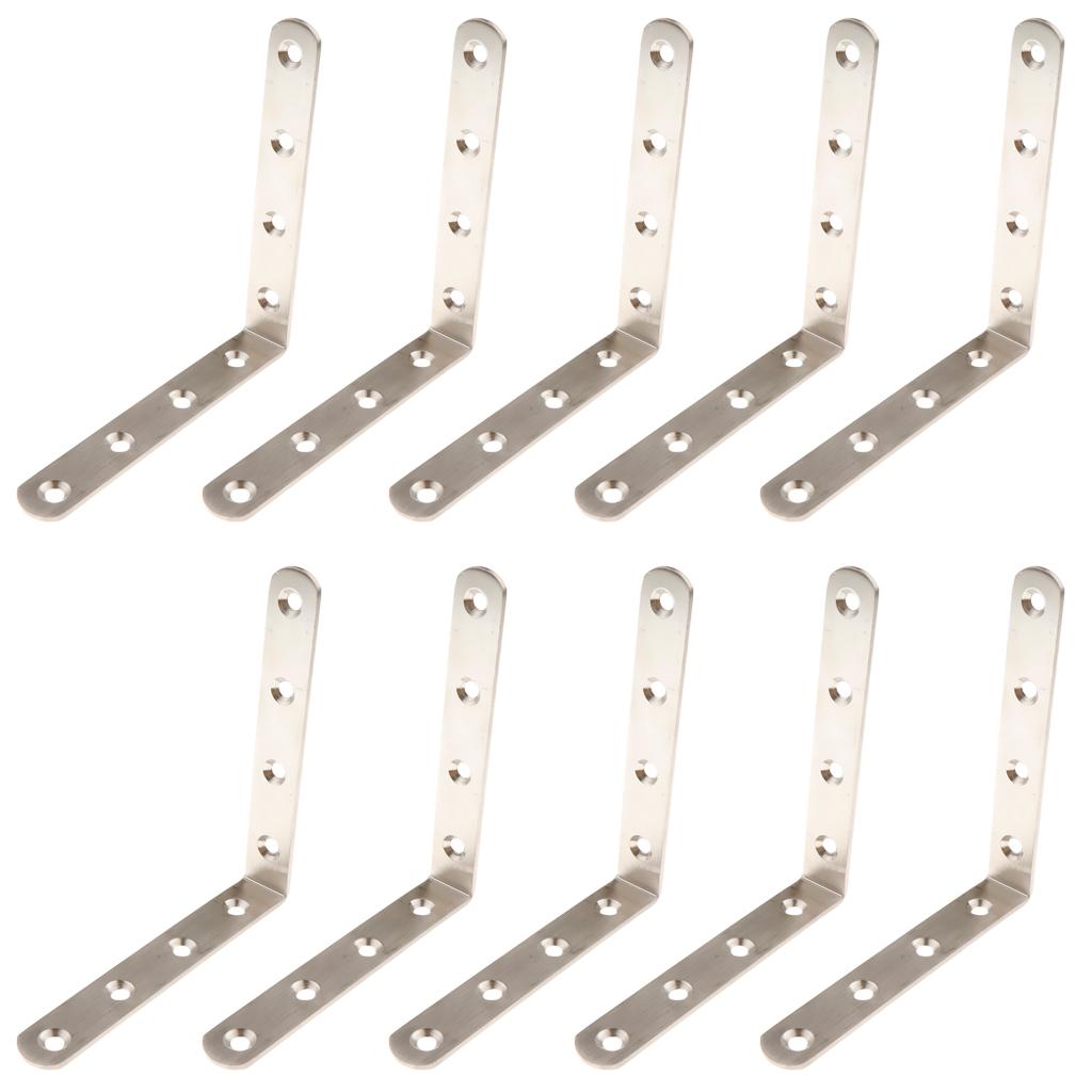 10pcs Corner Brace L Bracket Corner Bracket , Right Angle Brace Brackets Fastener,  Stainless Steel, 20/25/30/40/50/65/85/100/125mm
