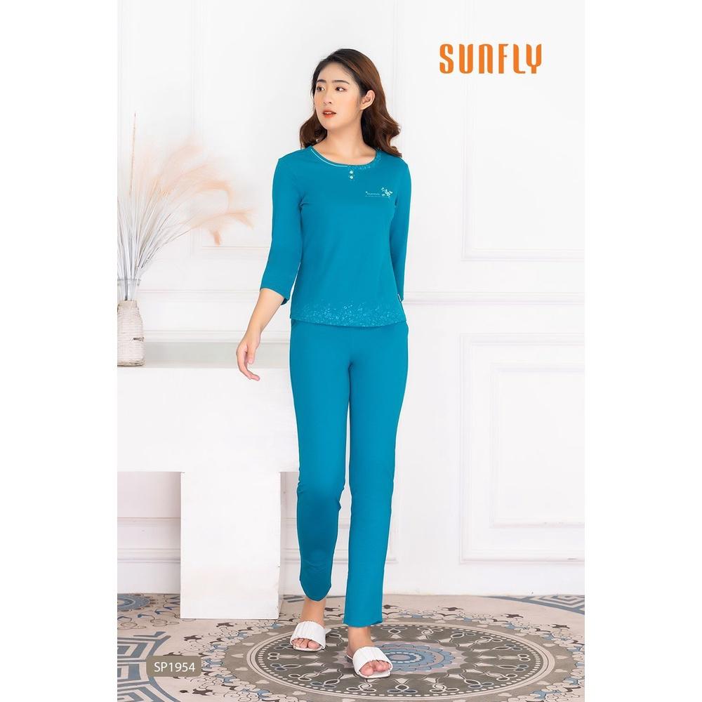 SP1954 Bộ đồ mặc nhà nữ cotton áo tay lỡ, quần dài