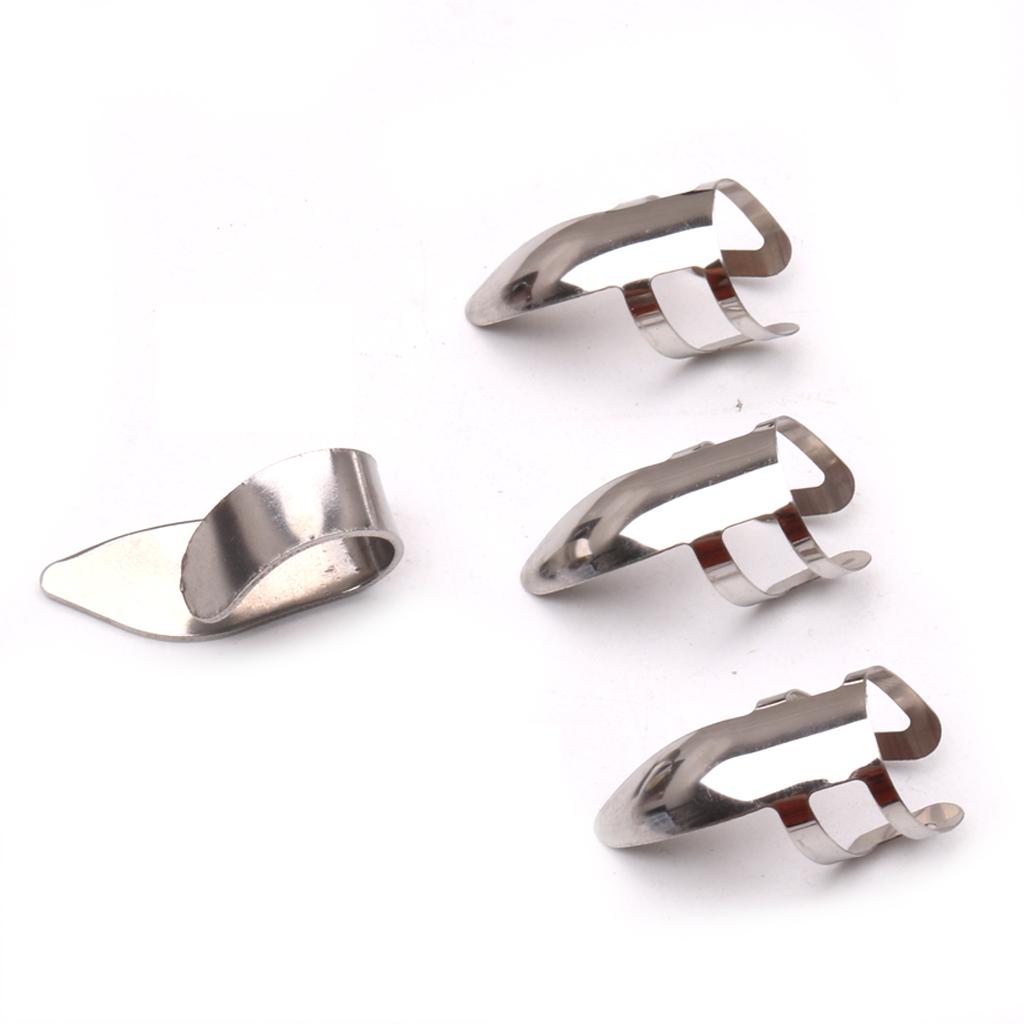 4pcs Finger Picks Stainless Steel Guitar Finger Picks & Thumb Pick Set