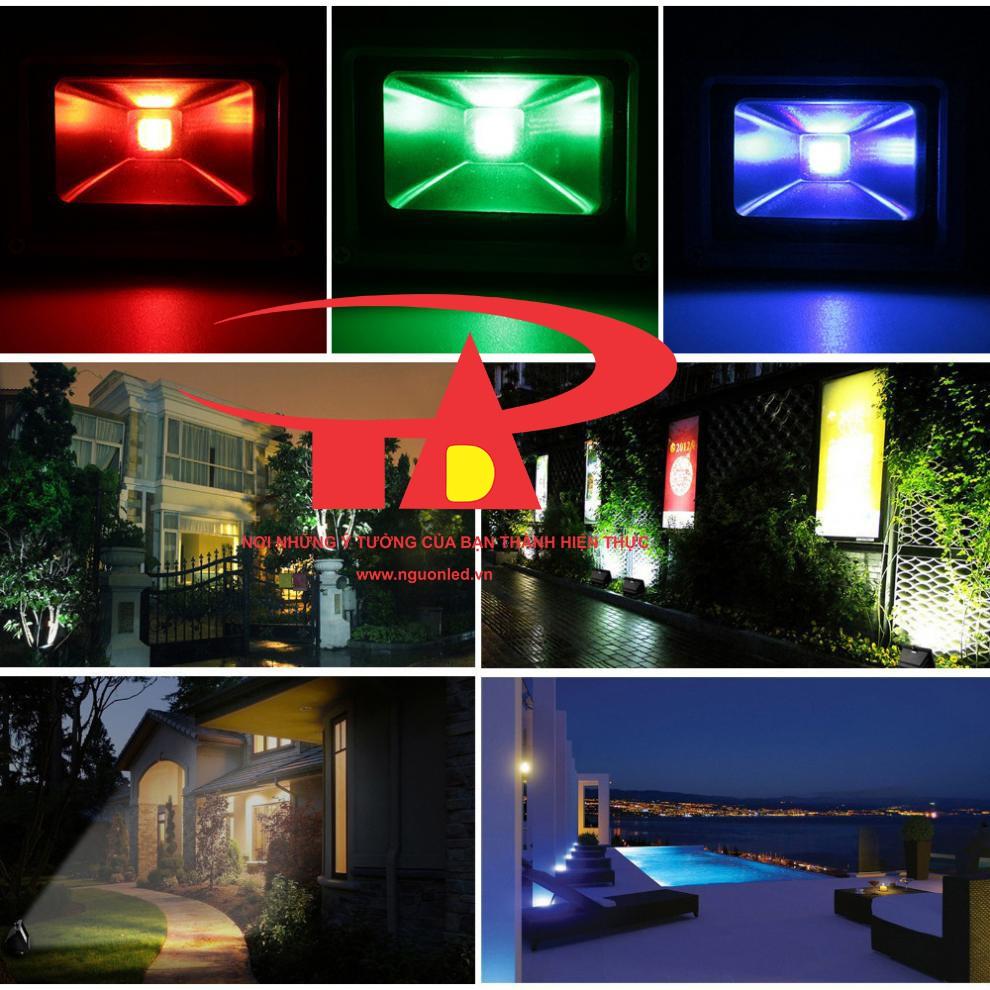 Đèn pha led 10W đổi màu