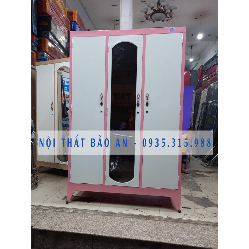 Tủ sắt quần áo dày sơn tĩnh điện 3 cửa 1m2 - 1m8