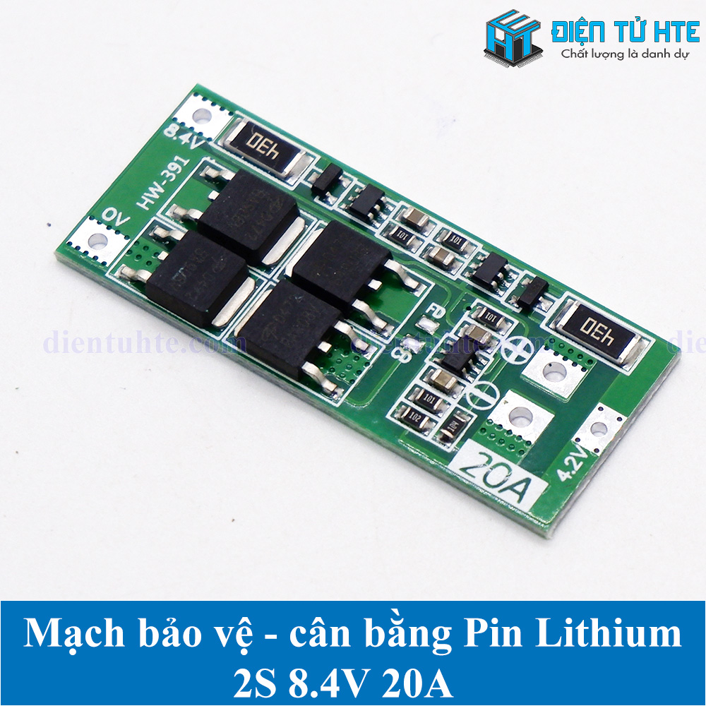 Mạch bảo vệ Pin Lithium 2S cân bằng 8.4V 20A