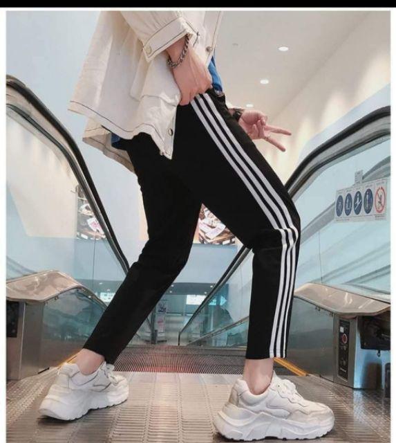 40-95kg Quần 3 sọc Suông Nam Nữ Bigsize thể thao