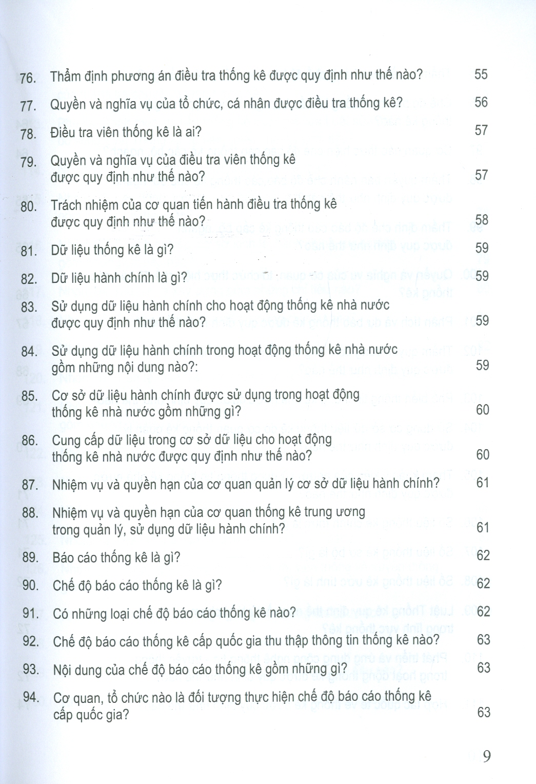 Hỏi - Đáp Luật Thống Kê Và Các Văn Bản Hướng Dẫn Thi Hành