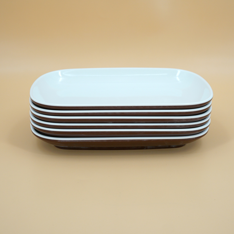 Bộ 6 đĩa melamine chữ nhật