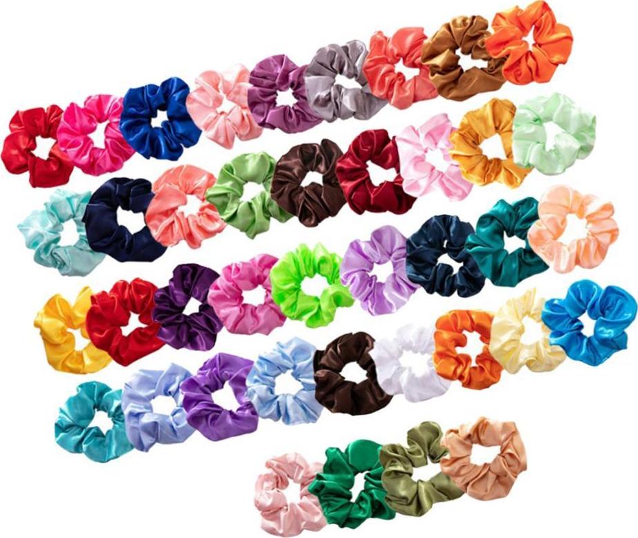 40 Chiếc Tóc Lụa Scrunchies Satin Thun Cột Tóc Scrunchy Dây Buộc Tóc Dây