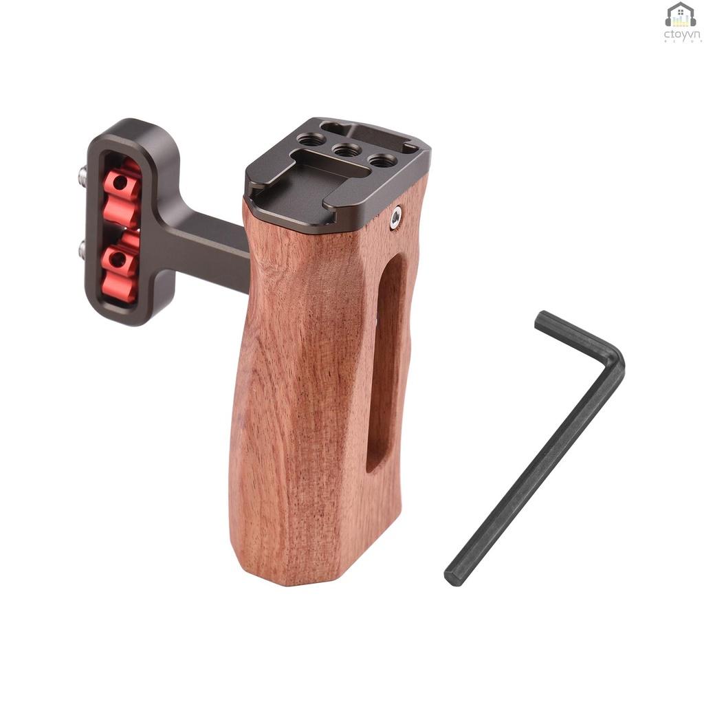 Tay cầm bằng gỗ trái/phải kèm ốc vít 1/4 cho máy ảnh