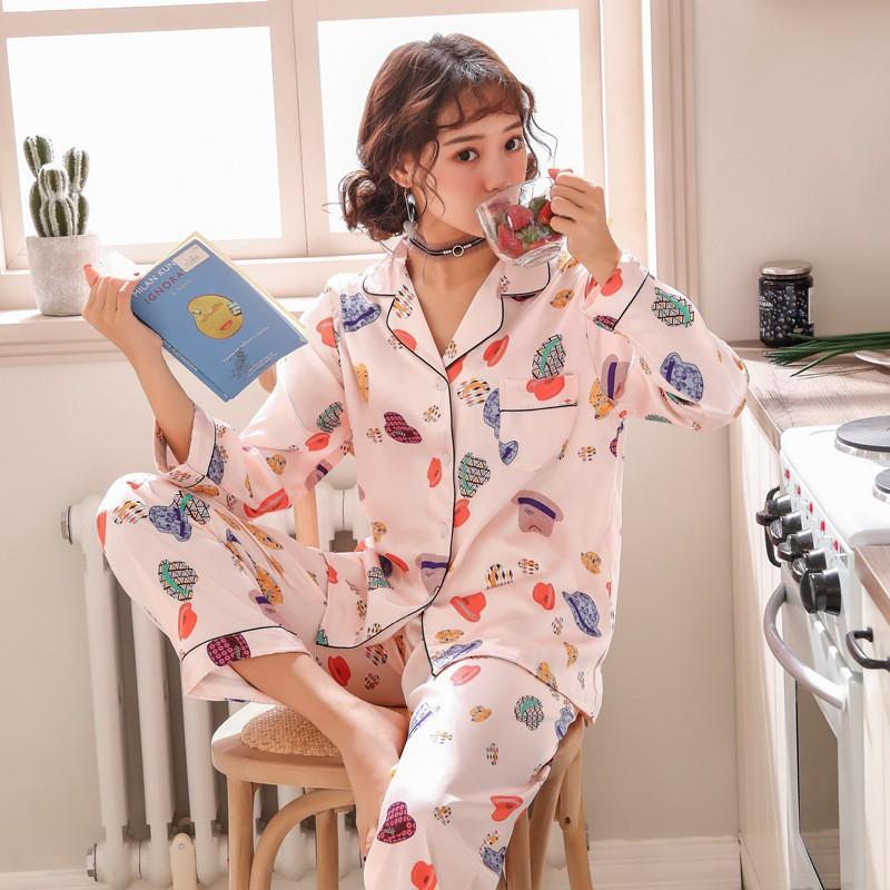 Đồ ngủ nữ pijama – đồ bộ mặc nhà hoạ tiết xinh chất mát B66