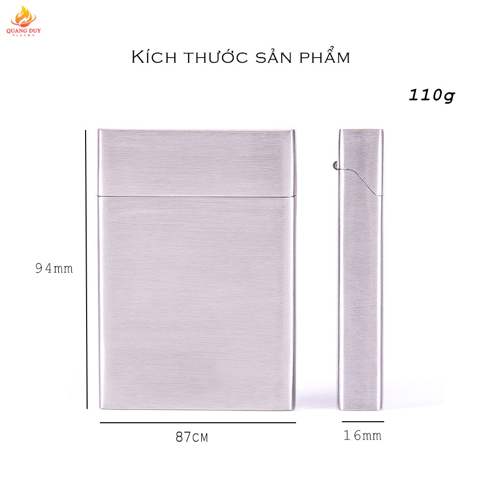 Hộp đựng thuốc 20 điếu nhỏ hợp kim chắc chắn, trơn đơn giản sang trọng